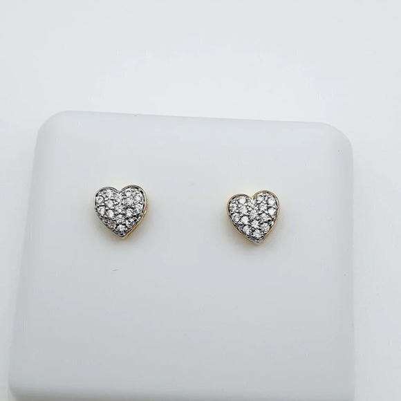 14K Gold Plated Cubic Zircon Earrings, INUS1BR039 - Picture 5 of 9